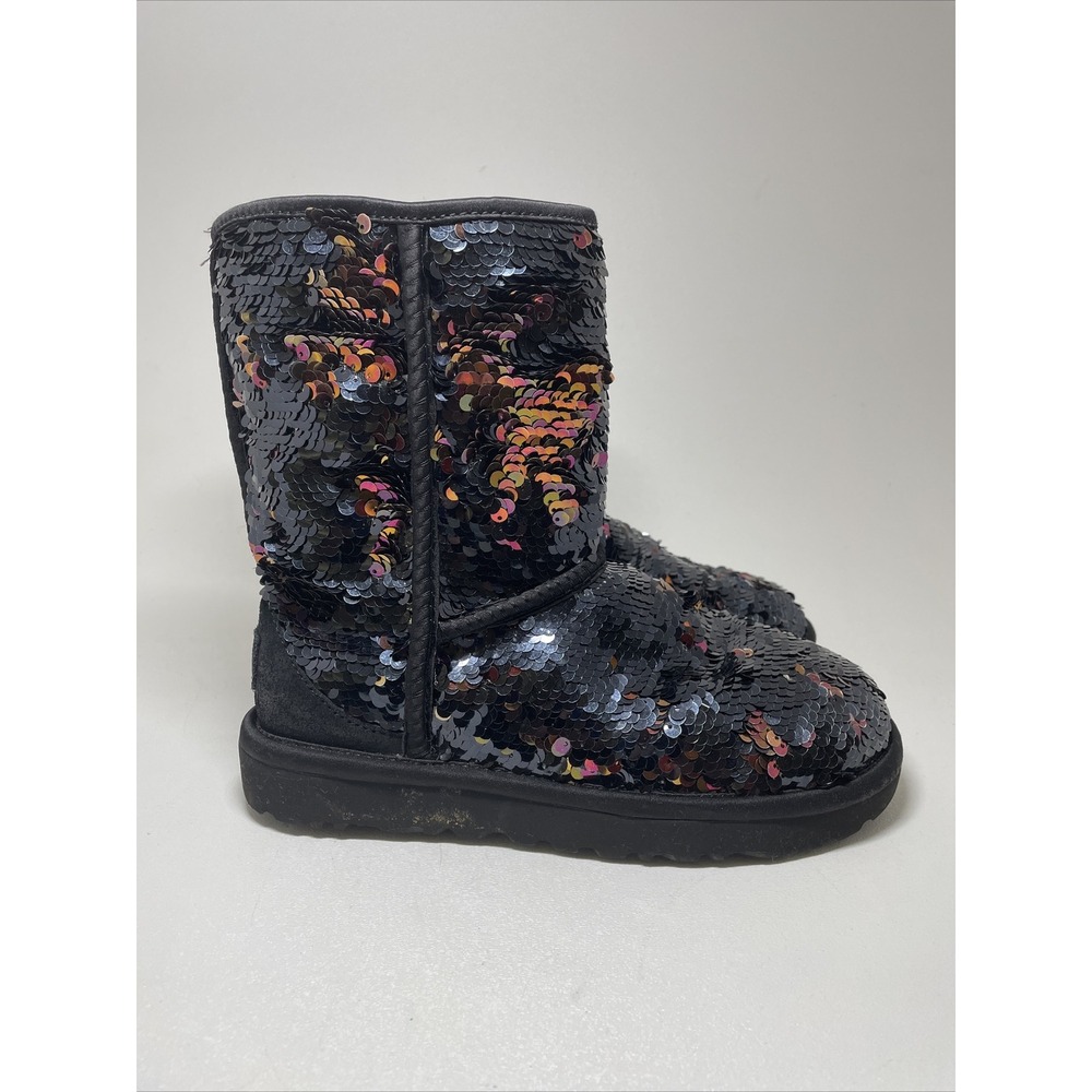 UGG Classic Short Comsos Sequin‎ Women Boots - Black/Gunmetal, US 5
